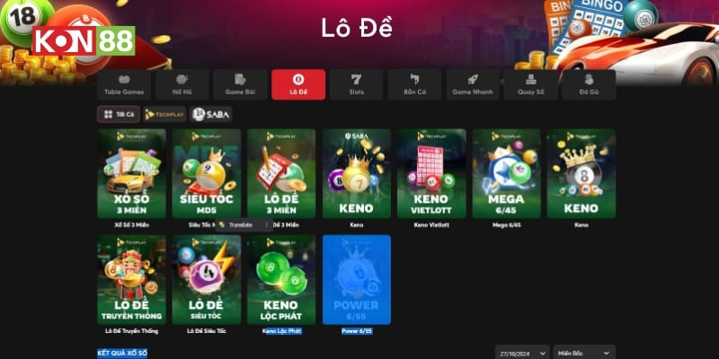 Sảnh lô đề KONG88 siêu hấp dẫn và phong phú